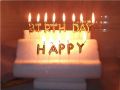 Happy Birthday Metallic Letter Candle Cake Topper - Gold / Silver. 