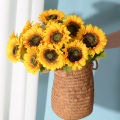 【Folio & Light】3/5/10pcs 45cm Artificial Sunflower Flowers Decoration Realistic Silk Sunflower For Home Flower Arrangement Wedding Party. 