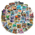 20pcs Store Front Stickers Japanese Retro Shop Front Books Stickers for Laptop Scrapbook Journal Kids Girls Boys Stickers. 