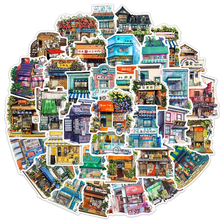 20pcs%20Store%20Front%20Stickers%20Japanese%20Retro%20Shop%20Front%20Books%20Stickers%20for%20Laptop%20Scrapbook%20Journal%20Kids%20Girls%20Boys%20Stickers%20-%20Image%203