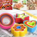 Heart Shape Cookies Cutter - 5 Pcs - Multi Color 5pcs/set Cookies Cutter Frame Fondant Biscuit Cake Mould DIY Star Chirstmas Tree Round Heart Flower Mold Cookie Maker. 