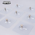 10Pcs/Set Adhesive Wall Screws Hanging Nails Self Adhesive No Drilling Wall Hook For Photo Frame Wall Picture Posters. 