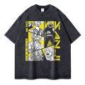 Sanji T Shirts Vintage Washed Anime T-shirt Oversized Harajuku Streetwear Manga Ace Law Jinbe Kid Luffy Tops Tees Men Women. 
