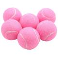6Pc Pack Pink Tennis Balls Wear-Resistant Elastic Training Balls 66mm. 