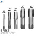 5 Pieces NPT Pipe Tap Set Thread Forming Taps Carbon Steel Damaged Pipe Threads 1/4" 3/8". 