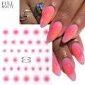 3D Air Brush Nails Art Sticker Pink Powder Blusher Slider Aura Nail Gradient Round Halo Dye Self Adhesive Decals French Manicure. 