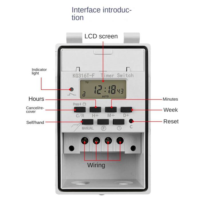 1 Piece Automatic Digital Timer Switch Relay Programmable Timer ...