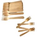 100Pcs 16cm Of Disposable Wooden Cutlery Forks Choice For Your Picnic, Office, Dinner Party, Special Events, Weddings And For Your Café, Restaurant.. 