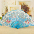 PVC Folding Fan Chinese Fan Folding Hand Fan Decorative Handheld Fan Peacock Fan Handheld Fan Craft Fan Decorative Fan Dance Fan. 