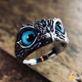 【LUCKET】Retro animal owl ring hip hop engraving pattern men and women design LK. 