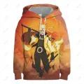 2023 Naruto 4-14T girls and boys' sportswear winter cartoon top fashion sports children Kakashi Naruto popular 3D hoodie. 