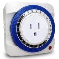 24 Hour Timer Socket Mechanical Program Timer Switch Socket 230V Wall Outlet Protector Energy Saveing(US Plug). 