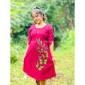 Linen Hand Painted Short Dress - Fully Customizable. 