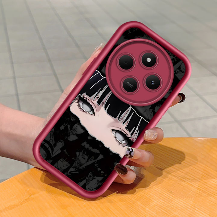 TA for Redmi 14C Back Cover Soft Square Ladder Gool GirlMobile Cover Silicone Camera Protection Phone Case