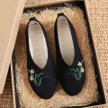 Soft Canvas Shoes Women Traditional Embroidered Shoes Lightweight Walking Sneakers Lady Girls Non Slip Summer Breathable Flats. 