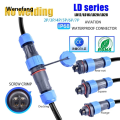 Wenefang Profesional LD Series IP68 Waterproof Connector Male Plug Female Socket 2/3/4/5/6/7/9 Pin Panel Mount Wire Cable Connector Aviation Plug. 