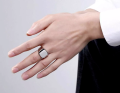 Large Square Ring Glossy Geometry Men Finger Rings Classic Domineering Business Rings Jewelry for Men. 