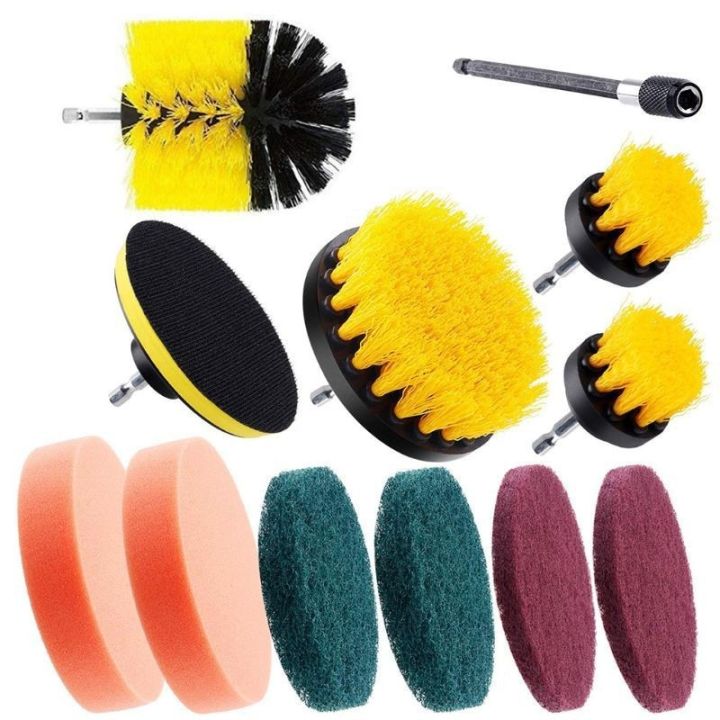 5-Piece Drill Brush Attachment Set - Power Scrubber Brushes For Car Interior Detailing & Household Cleaning