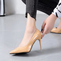 Women High Heel Shoes Classic Fashion Solid Color Pointed Toe Stiletto Slip On Dress Evening Party Pumps. 