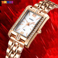 SKMEI Luxury Ladies Watch Women's Rhinestone Clock Woman Fashion Rectangular 2021 Modern Wristwatches montre femme 1690. 