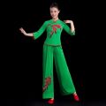 Group Clothing Yangko Dancing Dress Female Middle-Aged and Elderly Performance Clothing Ethnic Style Dance New Square Dance Suit. 