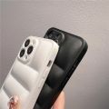 High-grade Down Jacket matte Bumper Anti-drop phone case for iphone X XR XS 12 13 11 114 Pro Max black white The Puffer cover.