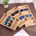 Glasses Display Case Wood Eyeglasses Frame Stand for Desktop Compartments. 