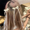 Sweet Long Hairpins French Lolita Lace Ribbon Tassel Bowknot Hair Clip For Women Girl Party Barrettes Headwear Accessories YULING. 