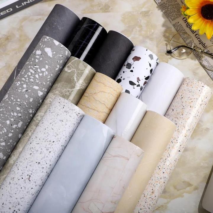 1M Marble Tile Floor Wallpaper Self Adhesive Film Bathroom Kitchen