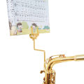 KOKKO Saxophone Marching Clamp-on Clip Holder Lyre With Bent Stem Portable Metal Music Clip Musical Instrument Accessories. 
