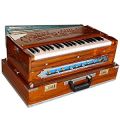 Indian Harmonium Nanda Brand Suitcase Model 2 Set Safari Double Reed Teak Wood (Made With Premium Quality Reeds) indian serpina indian harmonium piano keyboard traditional instrument. 