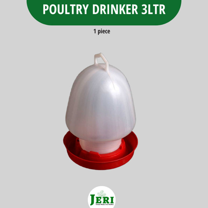 Poultry Drinker-3ltr Chick Drinker Plastic Chicken Drinker Quail Pigeon Birds Small PoultryPoultry Feeder/Canary Drinker/Nipple Drinkers/ Nipple Drinker for Chicken Dove Pigeon Quail Parrot/ Turkey Duck/ Bird Pet Automatic Food Water Dispenser
