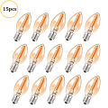 LED Night Light Bulbs C7 Chandelier E12 E14 Base Decorative Light Bulbs 0.5 Watts Christmas Small Candle Bulb 2200K Amber Glass. 