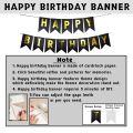 Party Propz Happy Birthday Banner Decoration Kit - 34Pcs Set for Boys Husband Balloons Decorations Items Combo with Helium  Balloons and Foil Curtain. 