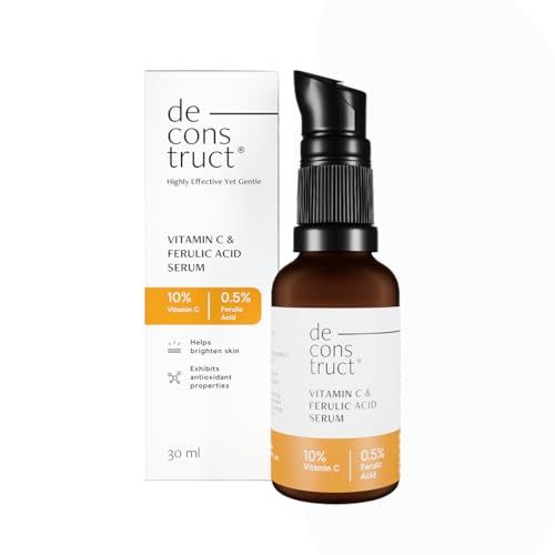 Deconstruct 10% Non-Irritating Vitamin C Face Serum For Glowing Skin|10% Vitamin C + 0.5% Ferulic Acid|Water Based Serum|Highly Stable Vitamin C Face Serum For Women And Men|Beginner Friendly|30 Ml (FROM INDIA)