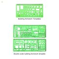 6 Pcs Architect Multi Purpose Drawing Template Set House Plan Interior Design and Furniture Drafting Tool Ruler. 
