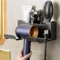 Wall Mounted Hair Dryer Holder For Bathroom Shelf without Drilling Plastic Hair dryer stand Bathroom Organizer. 