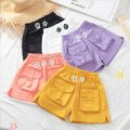 Girls' Workwear Shorts Summer New Western Style Medium and Large Children Girl Thin Type High Waist Casual Pants Outer Wear. 