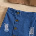 Girls Clothing Sets Summer Top And Denim Skirt Birthday 2pcs Little Girl Outfits. 