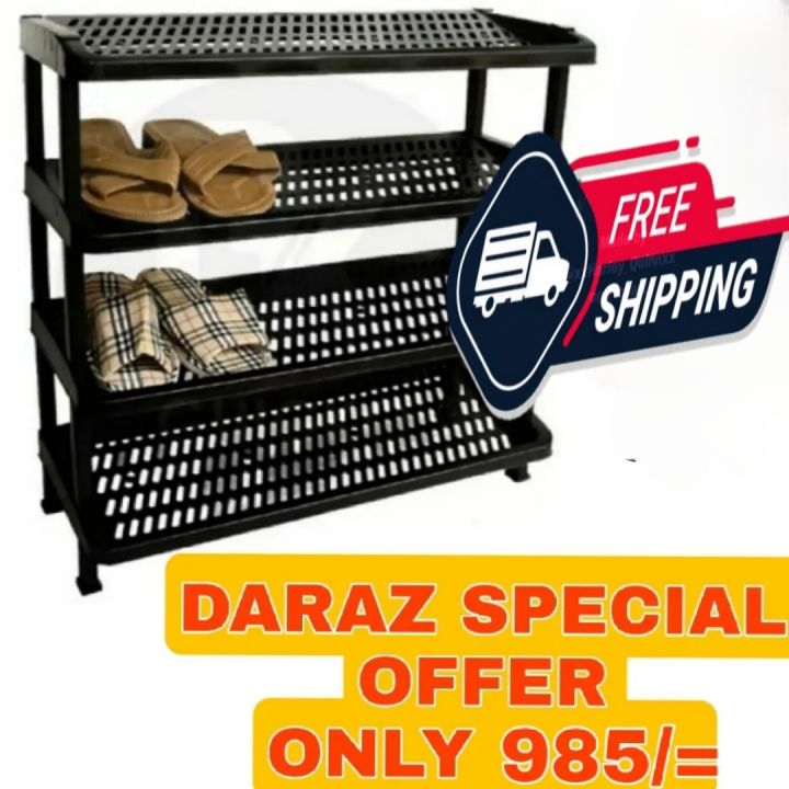 Shoe Rack High quality plastic 4 Tier limited stock bst prrise