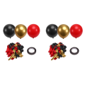 Red Black and Gold Balloons, 134pcs 12 Inch Red and Black Balloons for Birthday, Retirement, Graduation. 