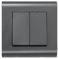 2 Gang 1 Way Switch Kevilton Modular Black |  Modular Series | Kevilton Brand | Life Time Warranty. 