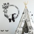 【IKE】Panda Wall Decal  Animal Bamboo Meditation Room Bedroom Off Interior Design Decor Vinyl Wall Stickers Chinese Style. 