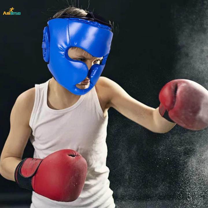 Boxing%20Headgear%20Grappling%20Lightweight%20Mma%20Protector%20Face%20Guard%20Boxing%20Blue%20Color%20M%20-%20Image%205