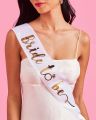 Bride to Be Sash, Bachelorette Party Sash Bachelorette Party Decorations Party Favors Accessories (White with Gold letters). 