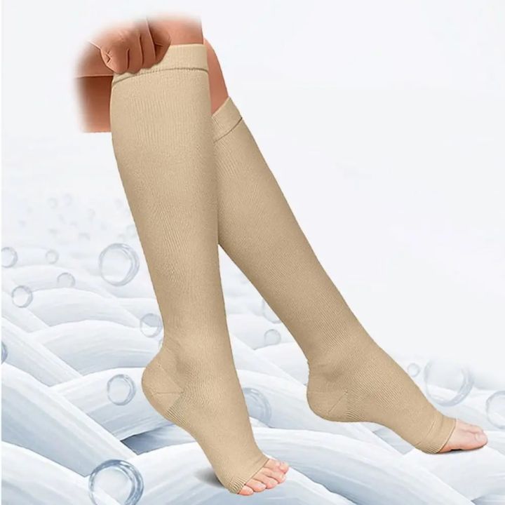 Medical%20Compression%20Socks%20Open%20Toe%20S/M/L/XL/XXL%20Sports%20Compression%20Socks%20Black%20Knee%20High%20Compress%20Socks%20For%20Women%20Men%20-%20Image%205