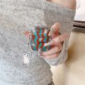 Anrushide Japanese and Korean vertical stripe full screen kitten suitable for Fashion Airpods4/3 headphone protective case for pro2 2nd and 3rd ge. 