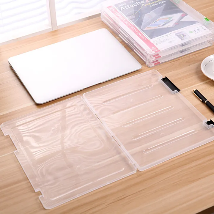 Practical%20A4%20Transparent%20File%20Storage%20Box%20Clear%20Plastic%20Document%20Cases%20Desk%20Paper%20Organizers%20-%20Image%203