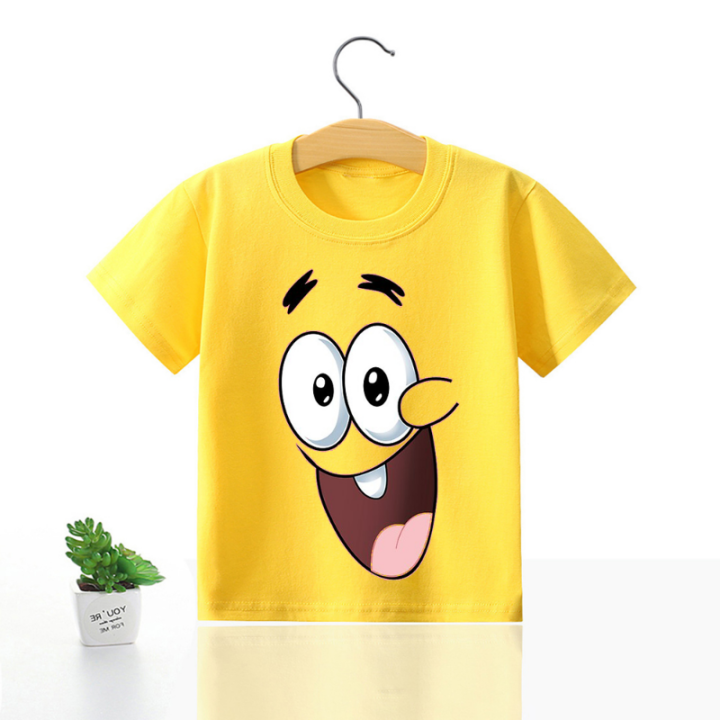 SpongeBob%20SquarePants%20Kids%20Short%20Sleeve%20T%20Shirts%20Boy%20Girl%20Cotton%20Expression%20T-shirt%20Cartoon%20Clothes%20Summer%20Tee%20Shirt%20Tops%20Gifts%20-%20Image%204