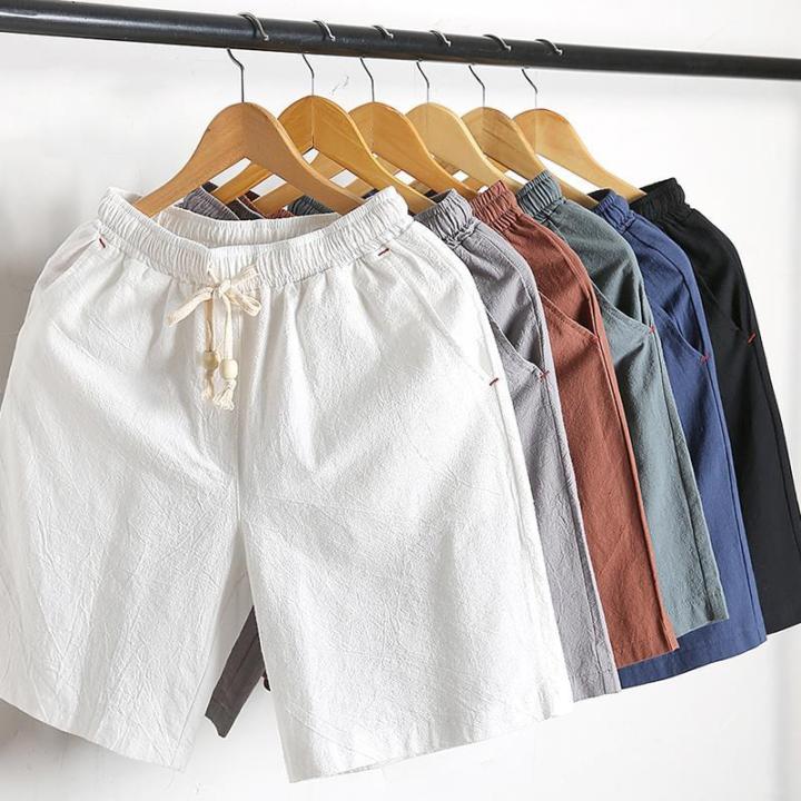 Linen%20Shorts%20Men's%20Summer%20plus%20Size%20Straight%20Beach%20Pants%20Loose%20Big%20Pants%20Japanese%20Style%20Thin%20Casual%20Cotton%20Linen%20Cropped%20Pants%20-%20Image%205
